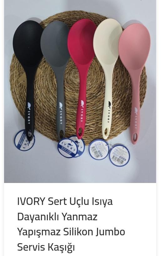 Yapışmaz Slikon Jumbo Servis Kaşığı