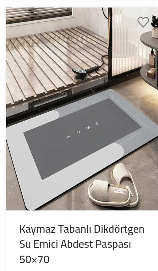 Kaymaz Tabanlı Su Emici Abdest Paspası